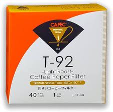 CAFEC T-92 Light Roast Cone Paper Coffee Filter | V60 | 40pcs - Fyngan